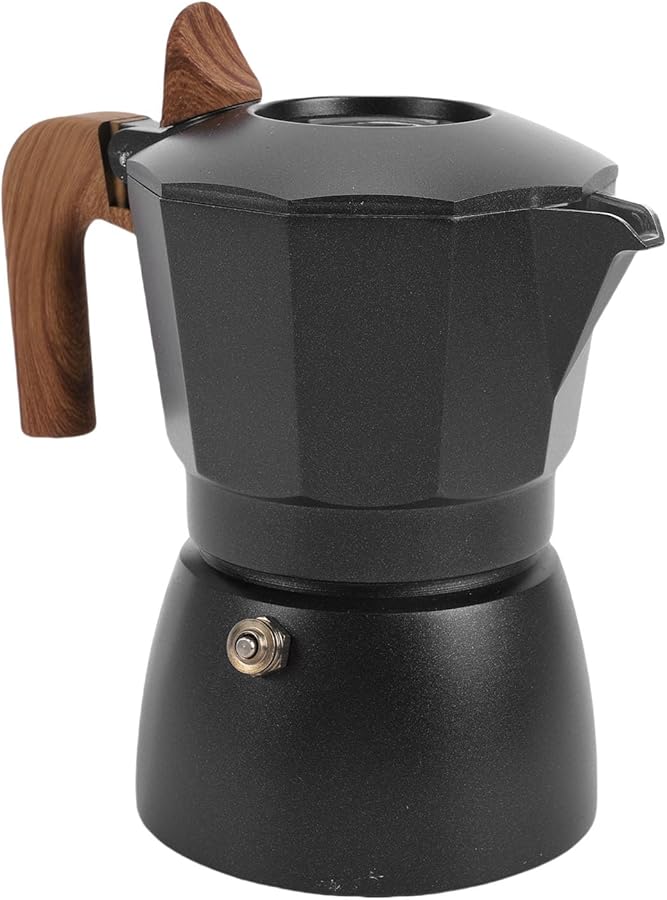 Zunate 2 Cup Stovetop Espresso Maker Dual Valve High Pressure Extraction 100ML Black Pot - Image 1
